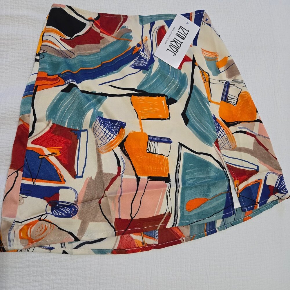 12th Tribe Picasso Print mini skirt NWT